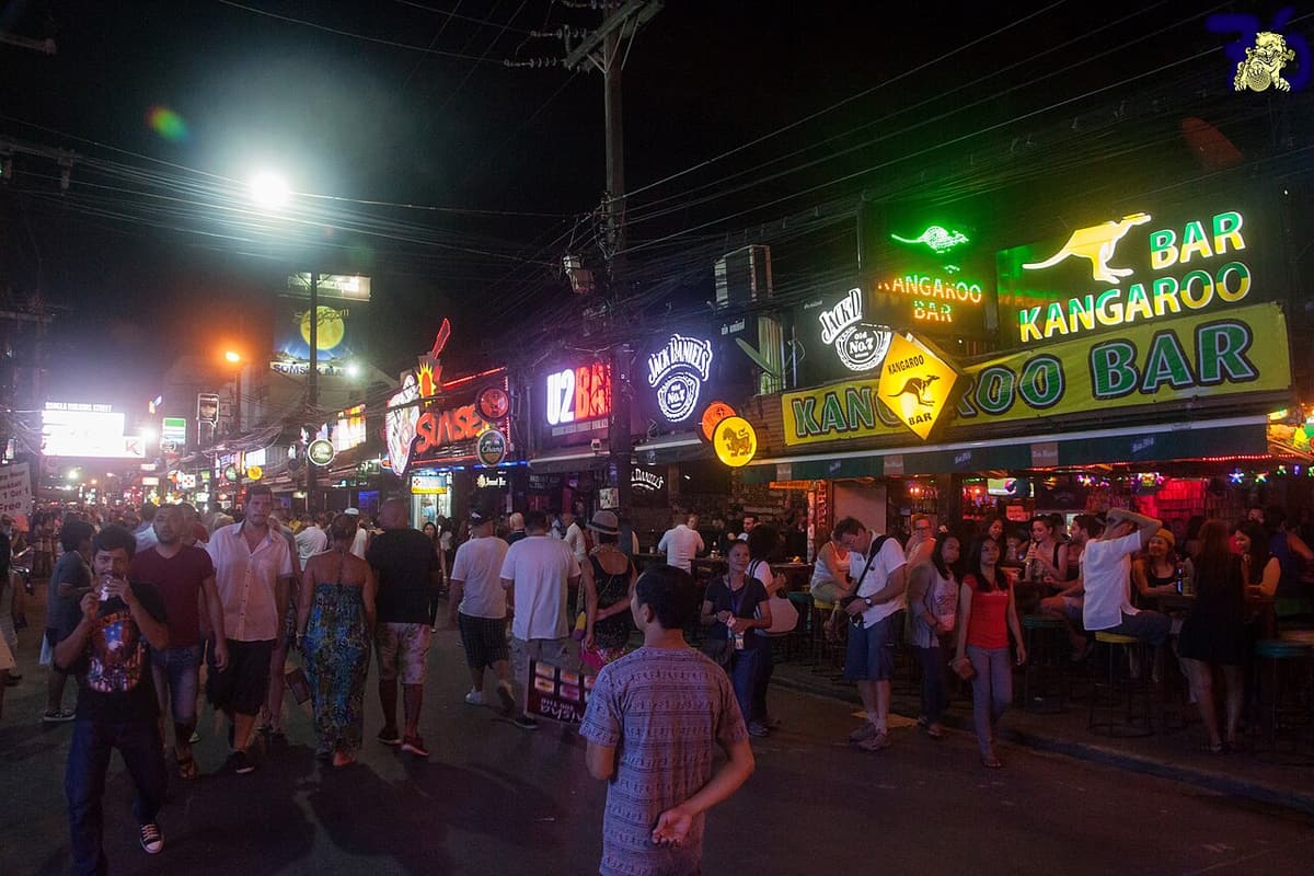 Neon signs along Bangla Road in Patong at night