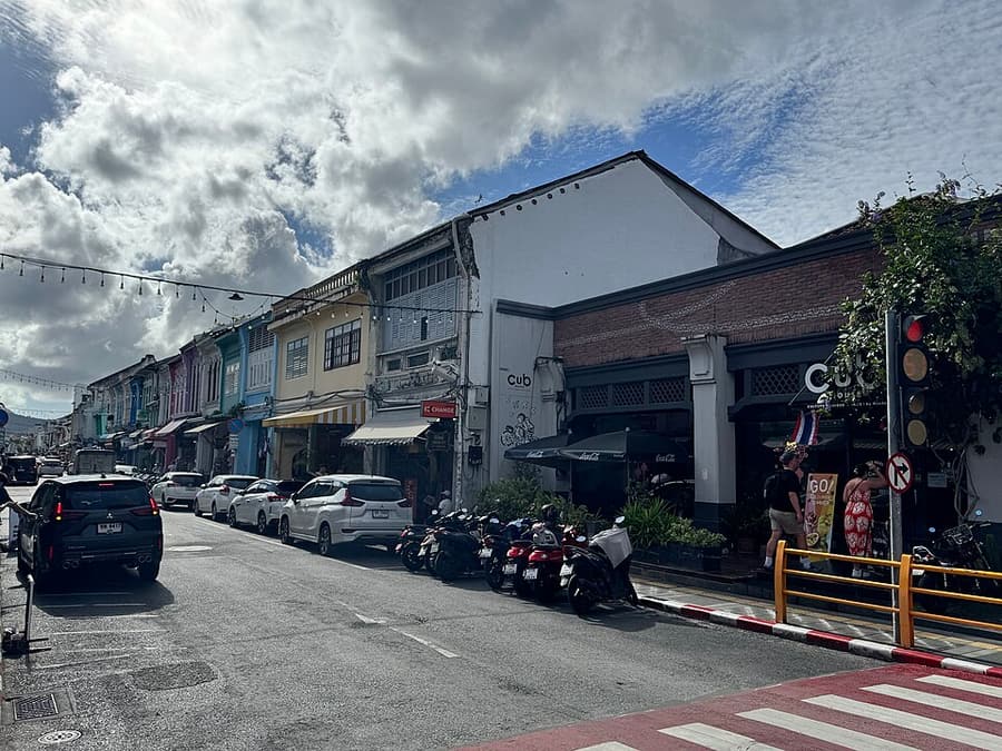 A street of Sino-Portuguese shophouses in Phuket Old Town